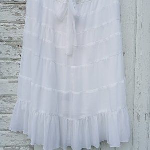 Vintage White Tiered Skirt Size 14